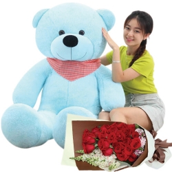 5 Feet giant teddy bear with rose in bouquet t Philippines