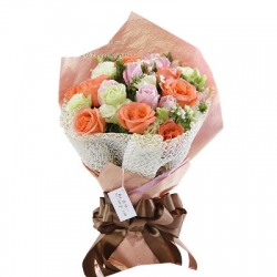 12 orange,white and pink spray Roses Delivery to Manila Philippines