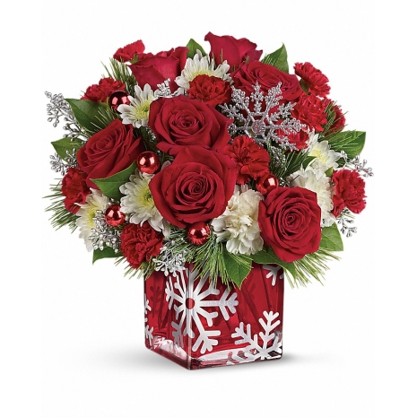 send christmas flowers in vase to Manila Philippines