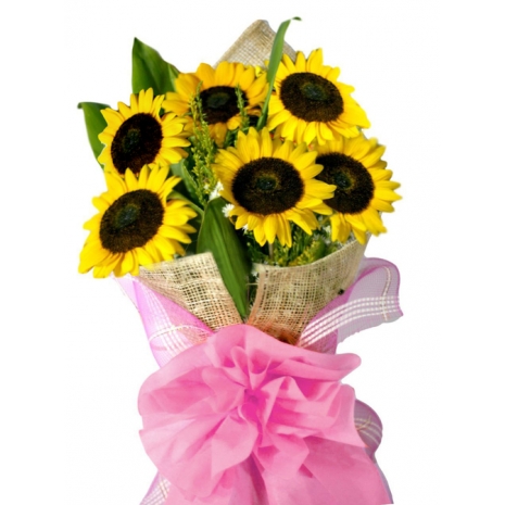 6 pcs of sunflowers in bouquet to philippines