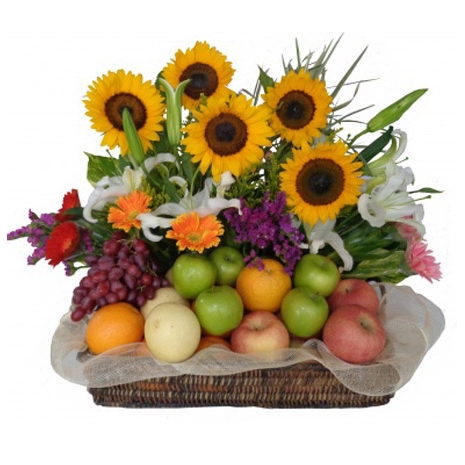 Fruits & Flowers Basket Send to Manila Philippines