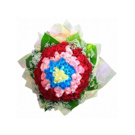 101 Multi Colored Roses Valentines Roses Online Delivery to Manila Philippines
