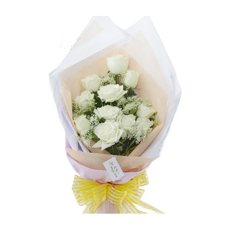 12 White Roses Bouquet Delivery to Manila Philippines