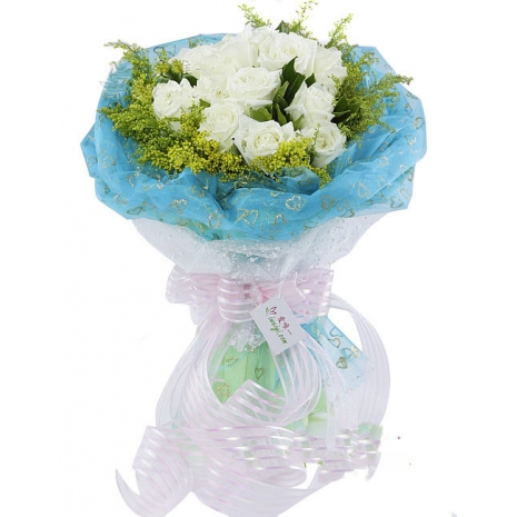White Roses Bouquet Delivery to Manila Philippines
