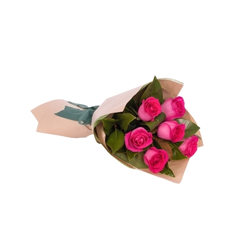 6 Red Roses in Bouquet Delivery to Manila Philippines