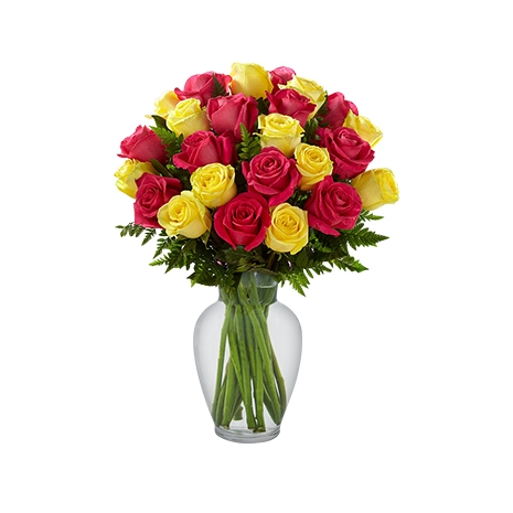 12 Multi Color Roses in Vase Send to Manila Philippines